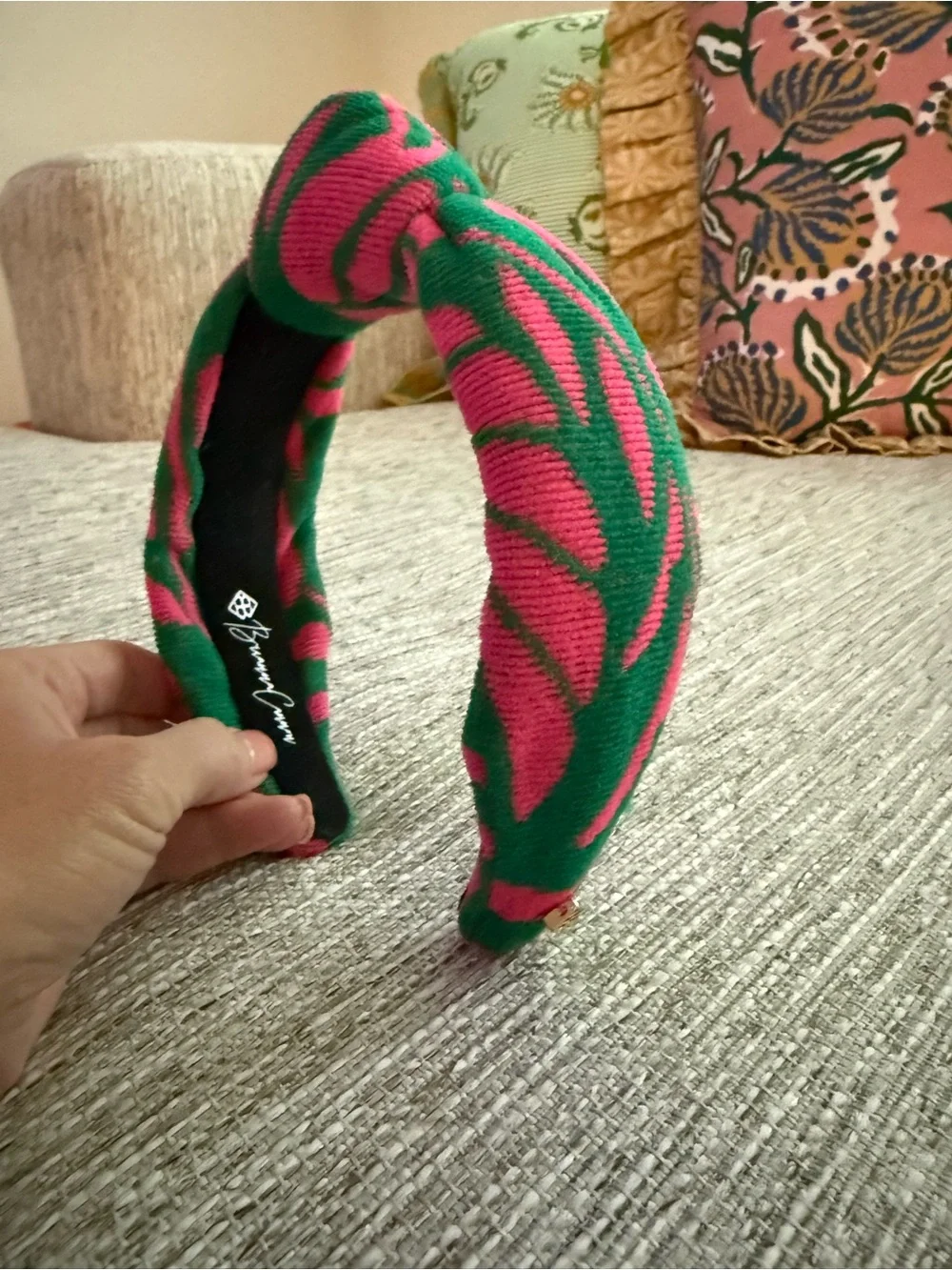 Knot Headband - Green & Pink Patterned Hair Accessory